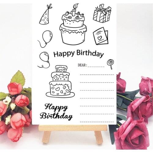 11x16CM birthday cake transparent seal clear stamps silicone seal roller stamps DIY scrapbook album / card production