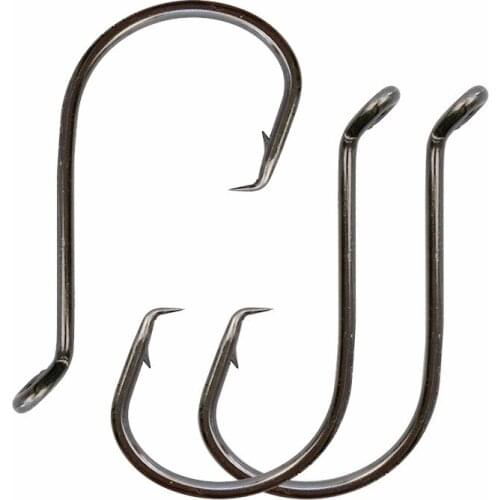 200pcs/lot High carbon steel fishing hook Size 8#-9/0 with black nickle barbed fishing tackle fly hooks