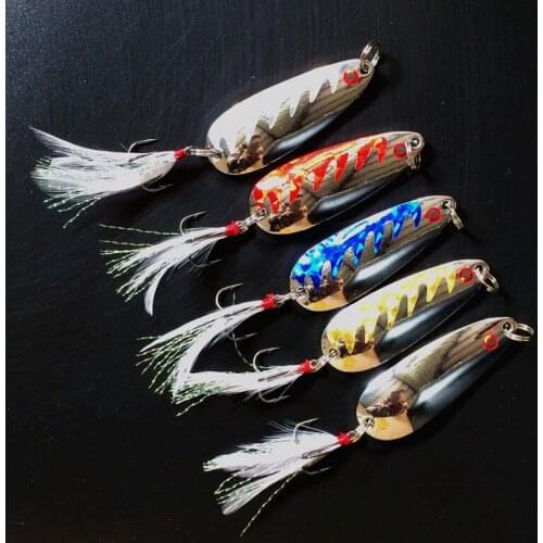 5PCS/lot 15g metal lure fishing spoons striped bass fishing lure 5 Silver colors Artificial bait Fish Tackle