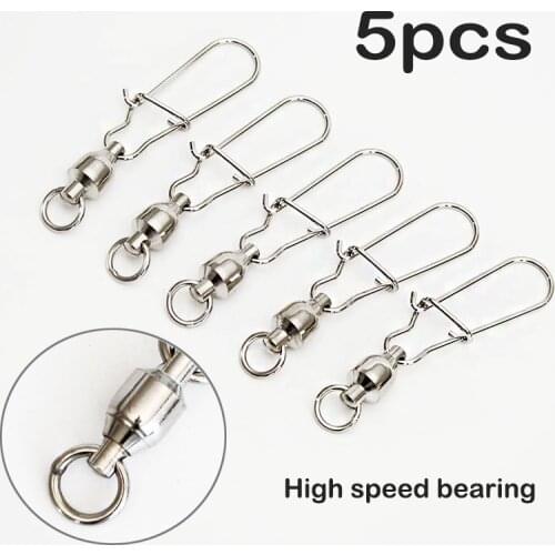 5pcs/lot Stainless Steel High-speed Rotation Pin Lure Swivel Enhanced Pin Fishing Accessory for Fishing