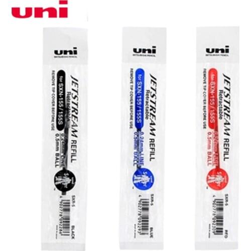 6 Pcs/Lot Uni Jetstream Ballpoint 0.5 mm Tip Refill for SXN-155 Retractable Ballpoint Pen