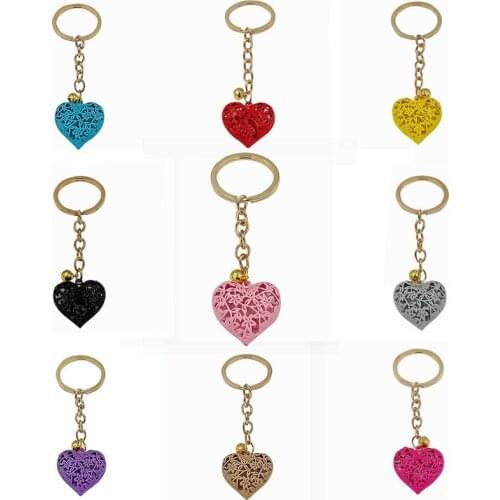 FREE SHIPPING BY DHL 100pcs/lot 2019 Hollow Heart Shaped Keychains Mini Heart Keyrings for Gifts