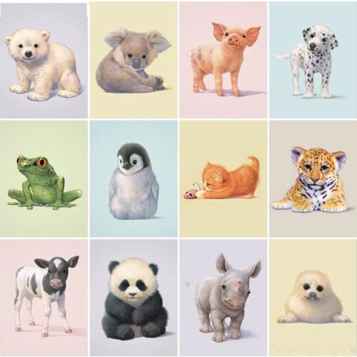 5D DIY Diamond Painting Animal Themed Scene Diamond Embroidery Decorative Paintings Cross Stitch Kits Handicraft Needlework Art