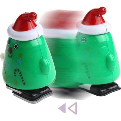 Baby Kids Christmas Clockwork Gift Wind Up Santa Claus Bounce Toy Educational Toys
