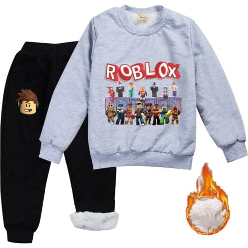 2021 Childrens winter fleece sweater suit Robloxing cartoon pattern boys favorite game souvenir thanksgiving outfits for girls