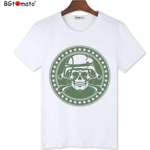 BGtomato Skull T-shirt Super cool Design shirt for men Hot sale personality tshirt casual summer top tees