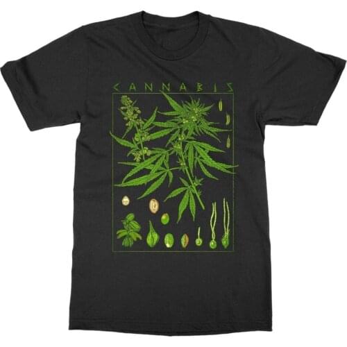 Kuakuayu HJN Cannabis T-Shirt Summer FashionShort Sleeve Botanical Garden Plant Print Art Botany Bloom Fruit Flower Grow T Shirt