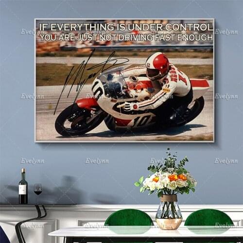 Racing Racer Rider Biker Poster If Everything Is Under Control You Are Just Not Driving Poster Home Decor Prints Wall Art Canvas