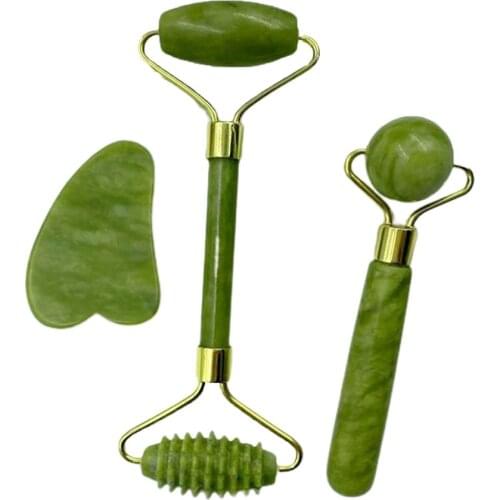 Jade Roller Massager Gua Sha Jade Stone Board Face Care Roller Facial Massager Beauty Health Appliances Skin Care Tools