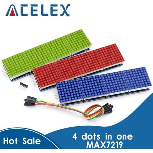 MAX7219 Dot Matrix Module For Arduino Microcontroller 4 In One Display with 5P Line