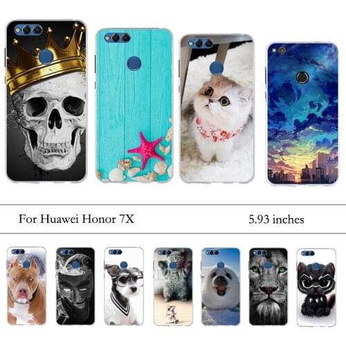 Soft TPU For Huawei Honor 7X Case Cover Painted 5.93" For Huawei Honor 7X Case Phone Back Protective Silicone Case Honor 7X Case