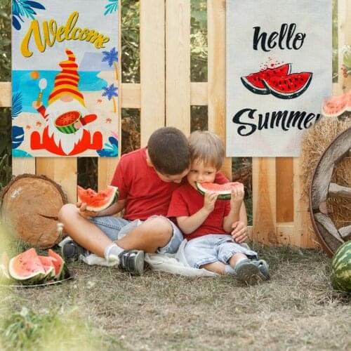 New Hello Summer Garden Flag Gnomes for indoor and outdoor summer decoration