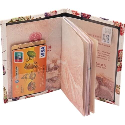 1Piece Orange Blue Red Bee Butterfly Passport Holder Honeybee Butterfly Pattern Simple Thin Passport Ticket Folder