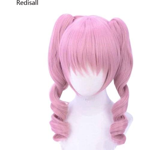 Halloween Steins Gate Faris Nyan-Nyan Wig Cosplay Base Wig + Pigtails Free Cap Role Playing Hair