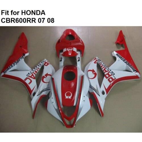 Hot sale fairings for Honda CBR 600 RR 2007 2008 white red fairing kit CBR600RR 07 08 5I03