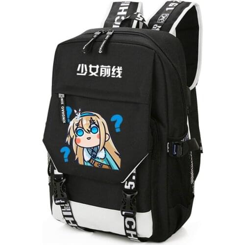 Girls Frontline Cosplay School bag Shoulder Bag USB Charging Laptop Backpack Travel Bagpack Mochila
