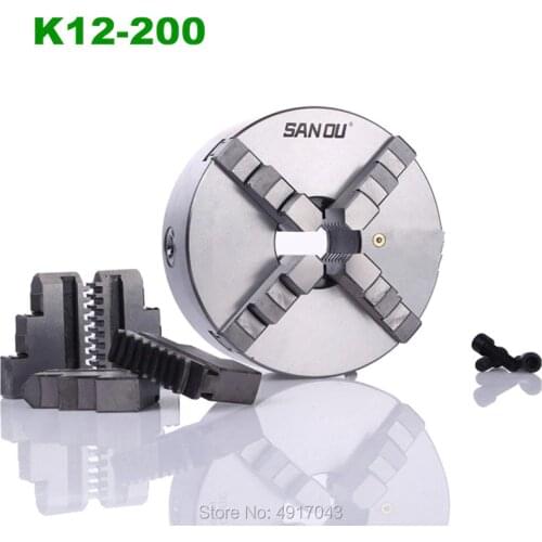 SANOU 250mm for Drilling Milling Machine woodworking4 Jaw 10'' K12-250 Lathe Chuck Self Centering Hardened Steel CNC Milling