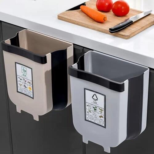 10L Folding Kitchen Trash Can Kitchen Folding Waste Bin Kitchen Garbage Cans Recycle Rubbish Bin for Kitchen Dustbin Garbage Bin
