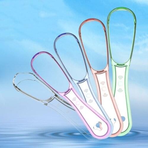 Q1QD Tongue Scraper Food Grade Plastic Double Sided Oral Care Hygiene Cleaner Brush