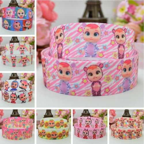 SUPWRF 16 22mm 38 50 75mm Girls Cartoon Printed grosgrain ribbon hair bow DIY hair accessories decoration 50 Yards B0929