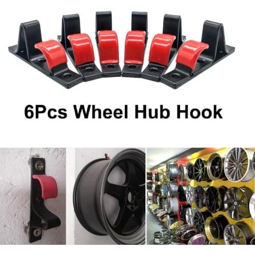 Universal Accessories Black 6pcs 13-22'' Tire Wheel Rim Hub Hanging Clip Hook Holder Shop Display Stand Rack