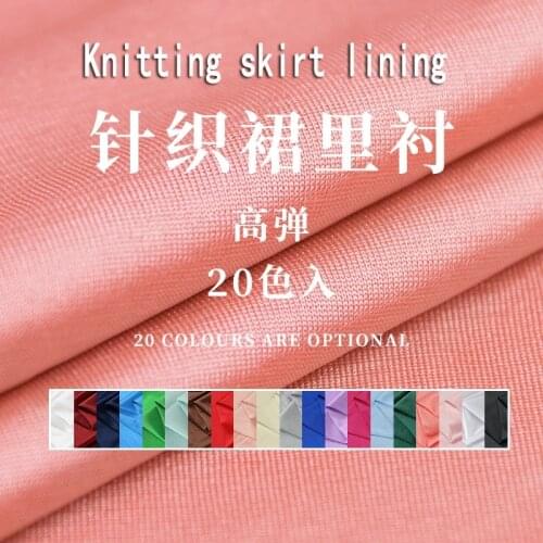 High Elastic Jersey Knit Fabric Bright Lining for Skirt Chiffon Lined Brocade Sewing Blue Sequin Thin Dress By The Meter Black