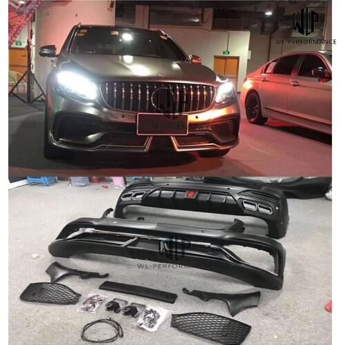 X253 High Quality FRP Material Car Body Kit Front Rear Bumper For Mercedes-Benz GLC200 GLC260 GLC300 2016-2018