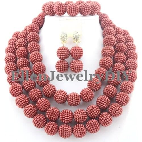 Classic Version harming Fuchsia Pink Nigerian Wedding Jewelry Set Indian Bride Gift Costume Jewelry Set Hot Shipping W8736