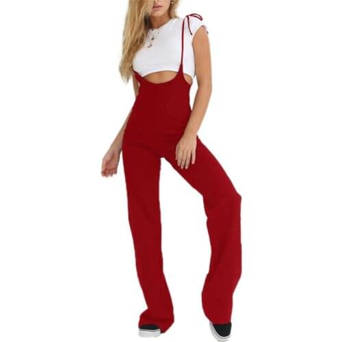 Women Casual High Waist Long Pants Jumpsuit OL Ladies Career Long Trousers Pants Fashion Women Overalls Pants Sexy Red Bodysuit