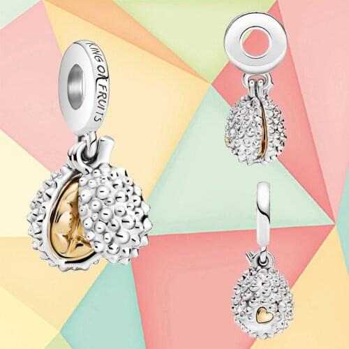 2021 Spring New Style 925 Sterling Silver Spring Series Durian Fruit Charm Diy Ladies Original Bracelet Fashion Jewelry Gift