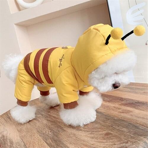 Winter Dog Pets Clothing Thicken Warm Dog Clothes Jumpsuit Outfit Puppy Yorkshire Small Dog Costume Funny Pet Coat Jacket