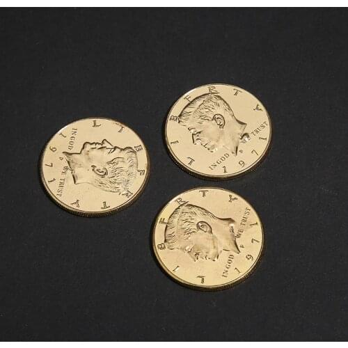 1Pcs Half Dollar Coin Silver/Gold Magic Coin Magic Tricks Gimmick Close-Up Street Trick Magician Prop Appearing / Disappear