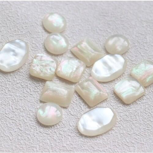 10 PCS White Imitation Shell Cat Eye Resin Patch DIY Earrings Accessories For Jewelry Making