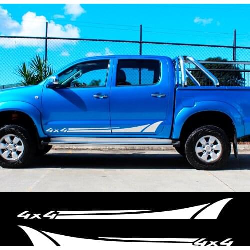 2PCS Car Door Side Skirt Vinyl 4x4 Stickers For Nissan NAVARA Mitsubishi L200 Triton Pickup Auto Body Decoration Car Accessories