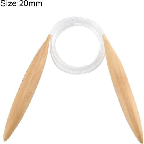 25/20/25mm Bamboo Knitted Crochet Hook Thick Sweater Knitting Needles Stitch Carpet Ring Needle Tool SCVD889