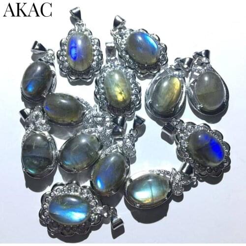 Approx10-14*16-20mm AKAC natural labradorite white copper pendant charms for jewelry making design send randomly