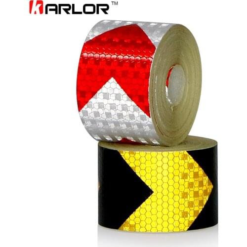 5cmx10m Arrow Safety Warning Conspicuity Reflective Tape Roll Marking Film Sticker for Road Construction Caution Car Stickers