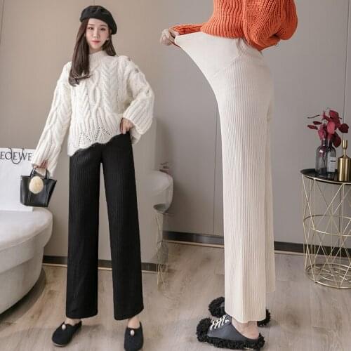 985# Maternity Pants Spring Autumn Casual Pants wide-legged Loose Comfy Belly Support Pants Elastic Waist Maternity Trousers