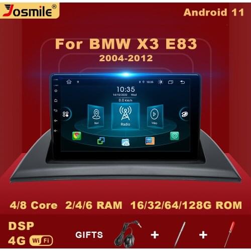 4G+128G 2 din Android 10 Car Radio For BMW X3 E83 2004 - 2012 Multimedia Video Player GPS Navigation Bulit-in Carplay V1AI Voice