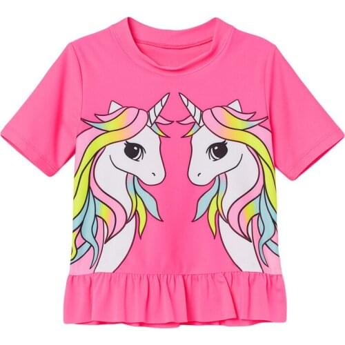 Bambino 2021New Pink Tees of Children 2-7 Years Unicorn Cotton T shirt for Kids Girls Tops Clothing Baby Clothes Child Costume