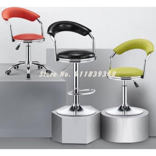 Bar Chair Rotary Lift Chair High Stool Modern Simple Bar Chair Back Home Front Desk Chair Bar Chair Stool