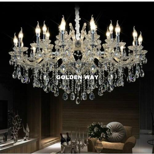 Free Shipping Crystal Chandelier Lighting D120cm H65cm 24L LED Crystal Light for Hotel Project Restaurant Lustres Luminaria Lamp