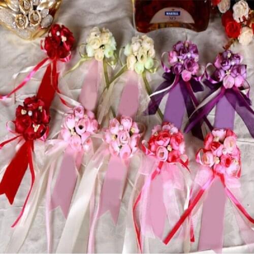 Brooch Flower for Best Man bridesmaid Groom Groomsman Silk Rose Flower Wedding Suit/dress Accessories Pin Decoration wh