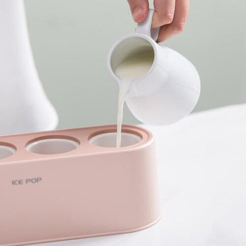 Home Ice Cream Mold Popsicle DIY Tool Silicone 4-hole Ice Mold Children Dessert Ice Cream Mold Kitchen Tools DIY Ice Cream