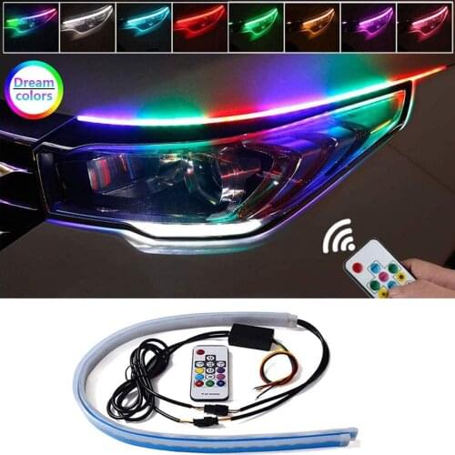 Flexible Multi Color Daytime Running Lights Turn Signal - for Car Replacement Switchback Headlight Decorative Lamp Kits