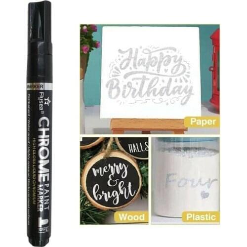 Chrome-plated Silver Marker Pen Creative DIY Shoes Reflective Paint Marker Pen Mirror Reflective Silver Light Signature Pen
