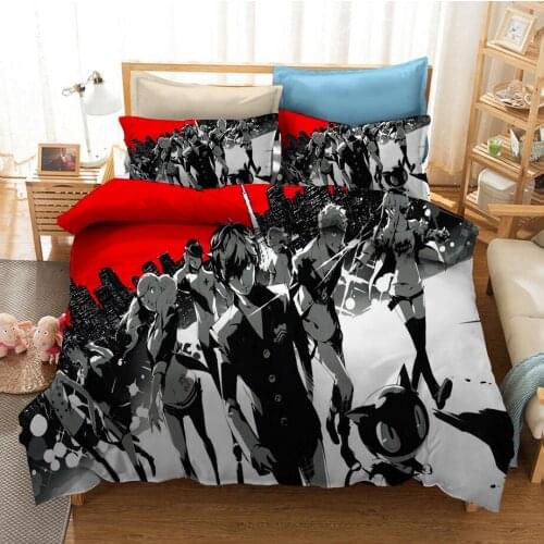 PERSONA 3D Printed Bedding Set Duvet Covers Pillowcases Comforter Bedding Set Bedclothes Bed Linen