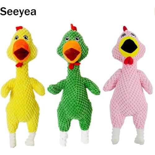 Cute Screaming Chicken Pets Dog Toys Squeaky Sound Funny Plush Chew Dog Toy Small Medium Dogs Interactive Corduroy Toys Seeyea