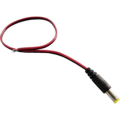 NCHTEK 5.5x2.1mm DC Power Male Plug Adapter Cable Pigtail For CCTV Camera, 5.5/2.1 DC Mail lead Connector,500pcs,Wholesale