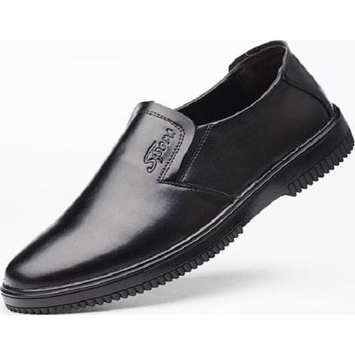 ZEEKSON 2021 New Pull-on Mens Business Casual Leather Shoes Mens British All-match Shoes Mens Wedding Black Mens Shoes